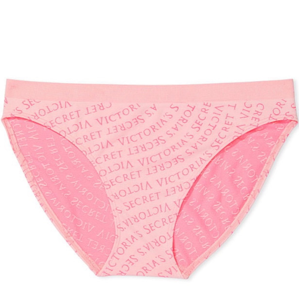 NWT Victoria’s Secret Seamless Logo Bikini Panty Pink Size M